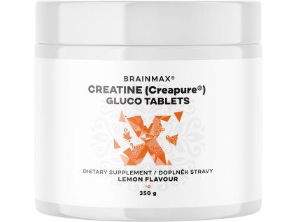 BrainMax Creatine Creapure® Gluco tablets, Lemon, Kreatin monohidrat tablete, Limona, 350 g, 115 tablet
