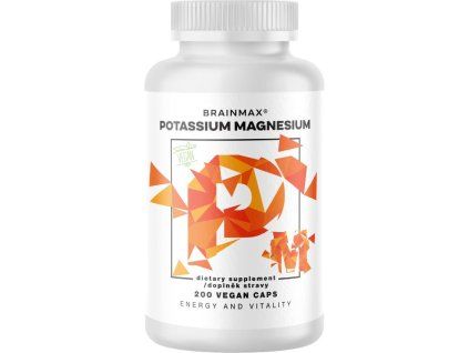 BrainMax Kalijev Magnesium®, Kalijev citrat + Magnezijev malat, 200 rastlinskih kapsul