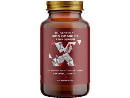 BrainMax Iron Complex®, železov bisglicinat, 25 mg, 100 rastlinskih kapsul