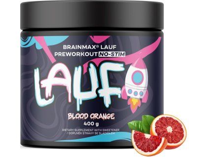 BrainMax LAUF® Preworkout, brez kofeina, rdeča pomaranča, 400 g