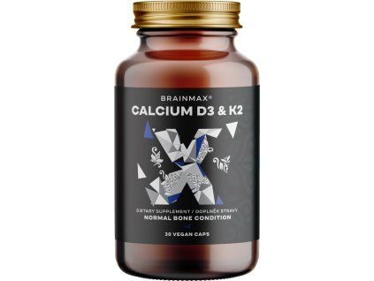 BrainMax Calcium D3 & K2, kalcij z vitaminom D3 in K2, 30 rastlinskih kapsul