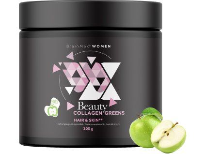 BrainMax Women Beauty Collagen Greens, Zeleno jabolko, 300 g