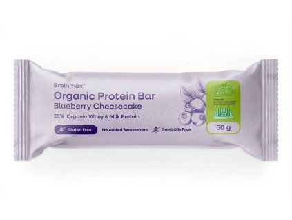 BrainMax Blueberry Cheesecake Protein Bar, BIO, 50 g